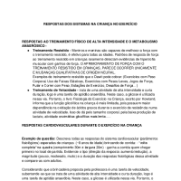 RESPOSTAS FISIOLÓGICAS NA CRIANÇA X ADULTO